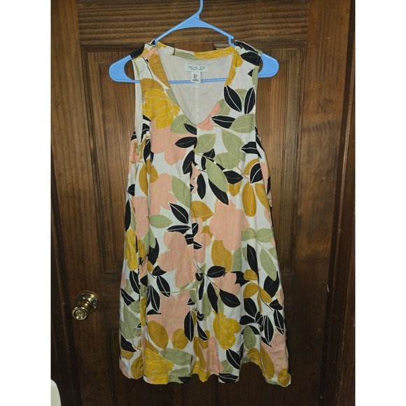 Rachel Zoe Dresses & Skirts - Rachel Zoe Womens Small Floral Linen V-Neck Sleeveless Shift Dress 100% linnen‎